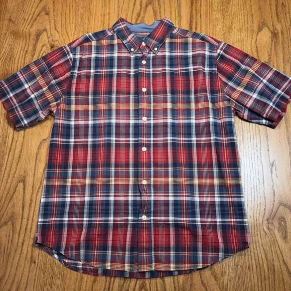 Lot of 3 Woolrich Short Sleeve Button Up Shirts Men's Large Heather Gray Plaid - Picture 2 of 11